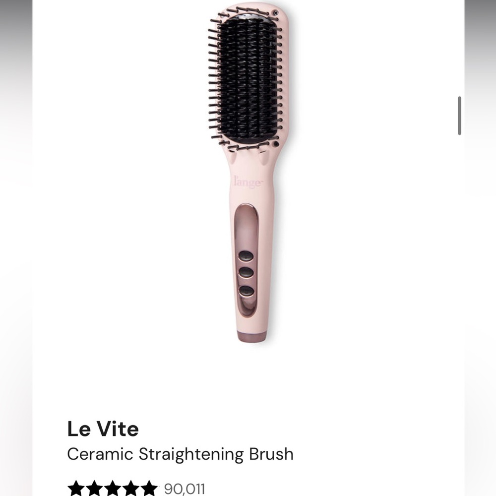 L'ange Le Vite Ceramic Straightening Brush - Pink